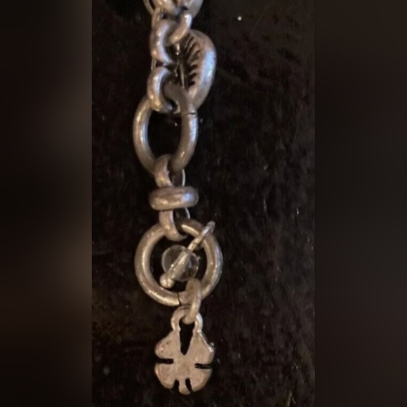 LUCKY BRAND  SILVER  TONE ORGANIC  STONE LINK  BRACELET T31. 7” - Picture 5 of 10